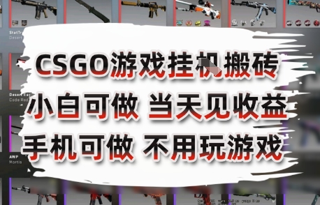 CSGO游戏挂G搬砖,小白纯手机即可操作,不用电脑打游戏,日入3张+,副业网创项目【揭秘】