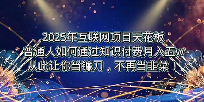 2025年互联网项目天花板，普通人如何通过卖项目实现逆风翻盘，月入5W＋！-优优云网创