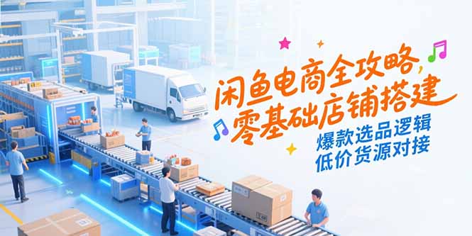 闲鱼电商全攻略，零基础店铺搭建，爆款选品逻辑，低价货源对接-优优云网创