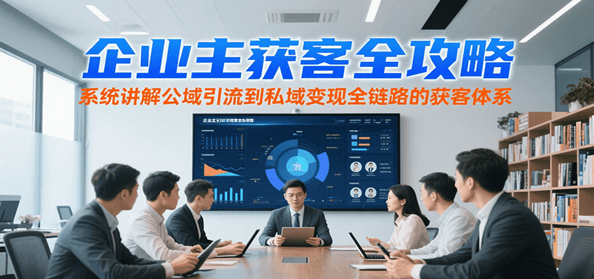 企业主获客全攻略，系统讲解公域引流到私域变现全链路的获客体系-优优云网创