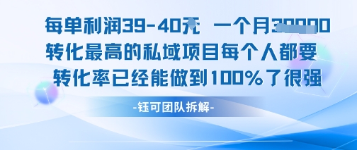 每单利润40一个月7k+转化最高的私域项目，每个人都要的产品转化率已经能做到100%-优优云网创