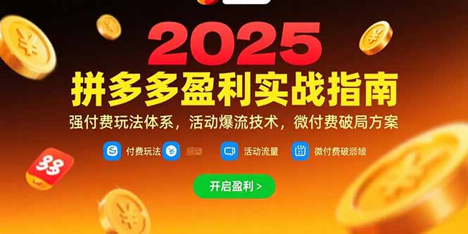 拼多多盈利实战指南，强付费玩法，活动爆流技术，微付费破局方案(更新7月-优优云网创